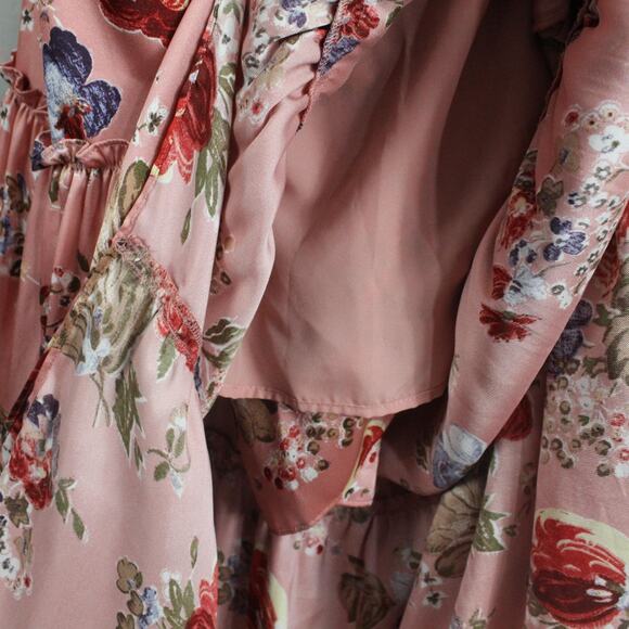 Cinq a Sept Dress Womens 14 Martine Floral Ruffled Maxi Boho Coquette Romantic - Picture 15 of 16